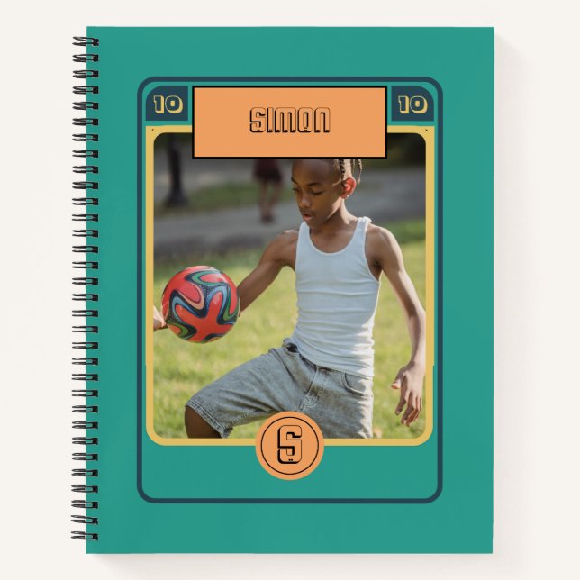 Carnet Carte Retro Football Soccer Inspiré Vert (Devant)