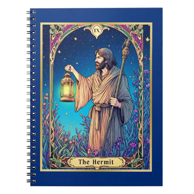 Carnet Carte Tarot Art Nouveau, Hermite (Devant)