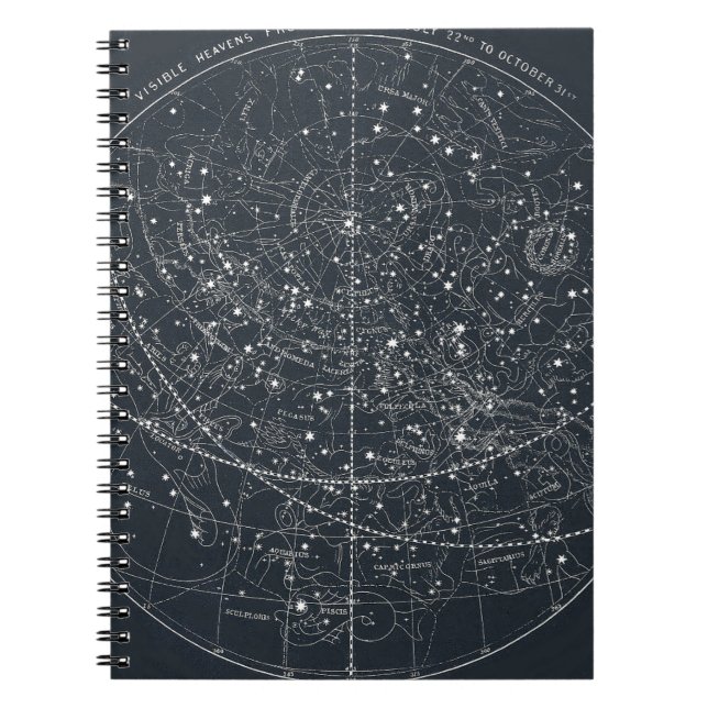 Carnet Carte vintage de constellation (Devant)