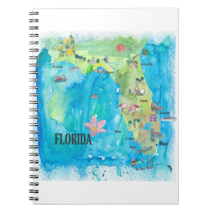 Carnet Carte vintage d'état des Etats-Unis la Floride