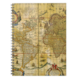 Carnet Carte vintage du monde