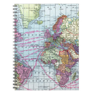 Carnet Carte vintage du monde