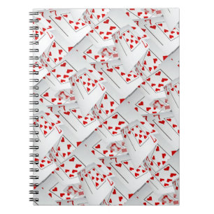 Carnet Cartes De Poker Coeur Et Diamants De Lucky Sevens,