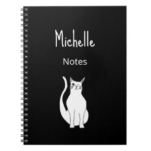 Carnet Carton de chat simple mignon Kitty noir blanc