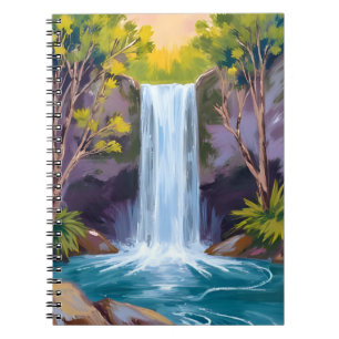 Carnet Cascade Bleue Paysage Forestier Peinture de la N
