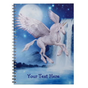 Carnet Cascade Unicorne Volant Personnalisée
