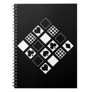 Carnet Casino jouer aux cartes costume coeur croix clubs 