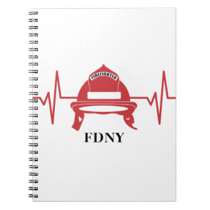 Carnet Casque de pompier Heartbeat personnalisé