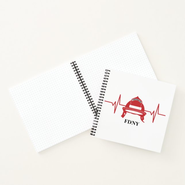 Carnet Casque Firefighter Heartbeat Recette personnalisée (Intérieur)