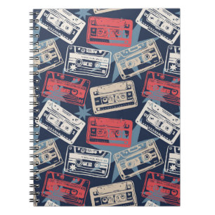 Carnet Cassettes Vielles Musique Vintage sans couture