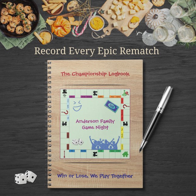 Carnet Casual and Fun Board Game Night Scorekeeping (Personalized family game night scorebook for recording every epic rematch and championship win.)