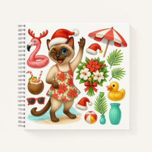 Carnet Cat Christmas Pool Party