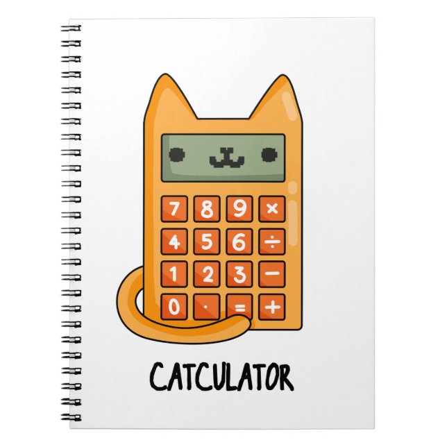 Carnet Cat-culator Funny Kitty Chat Calculatrice Pun (Devant)