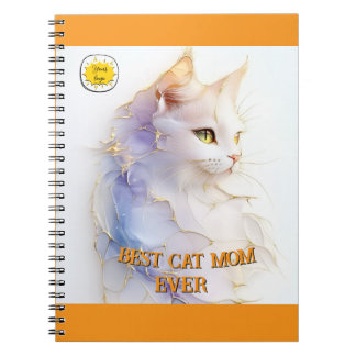 Carnet Cat lover Mom Photo orange
