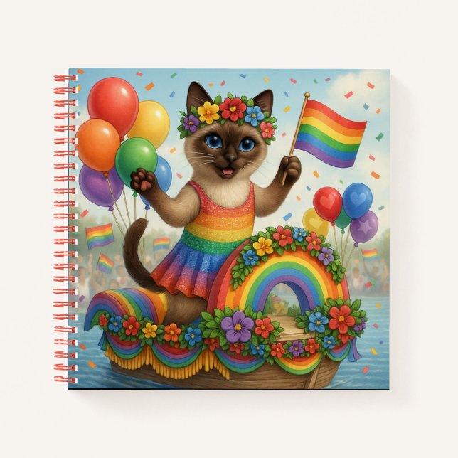 Carnet Cat Pride Paws Pride d'inspiration chat LGBTQ (Devant)