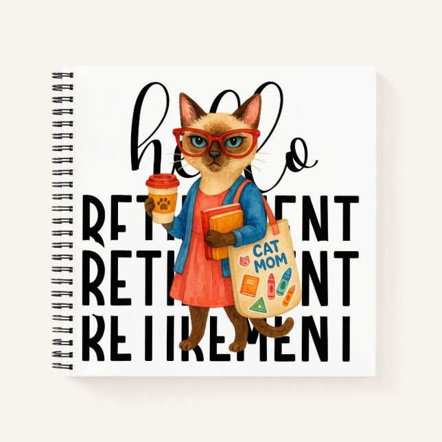 Carnet Cat retirement themed forLunch Lady  (Devant)