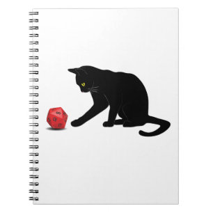 Carnet Cat Rolling Dice RPG Rôle Jeu Jeux Jeu Jeu Lov
