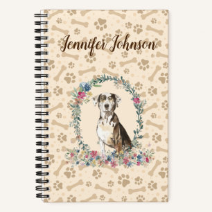 Carnet Catahoula Leopard Chien Empreinte de patte & Flora