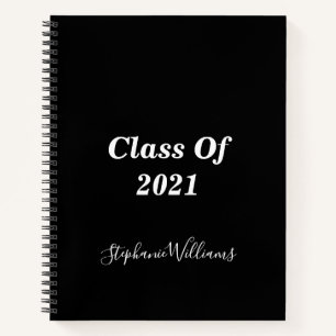 Carnet Catégorie De 2021 Monogrammes De Graduation Noir