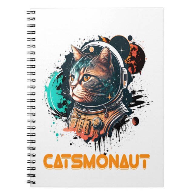 Carnet Catsmonaute Astronaut Chat Ou Chat Spatial (Devant)