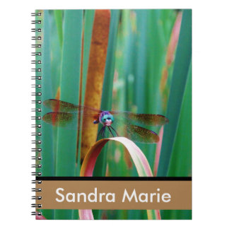Carnet Cattails de libellules Turquoises personnalisées