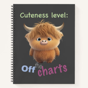 Carnet Cattle Cuteness Level Cute adorable Drôle Citation