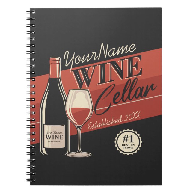 Carnet Cave à vin personnalisée Bouteille Salle de dégust (Devant)