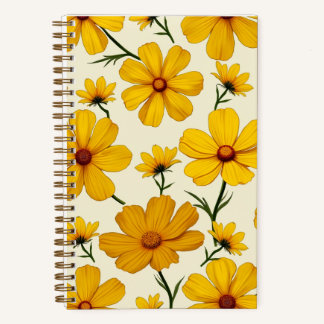Carnet Ce design présente une image de cosmos flo jaune