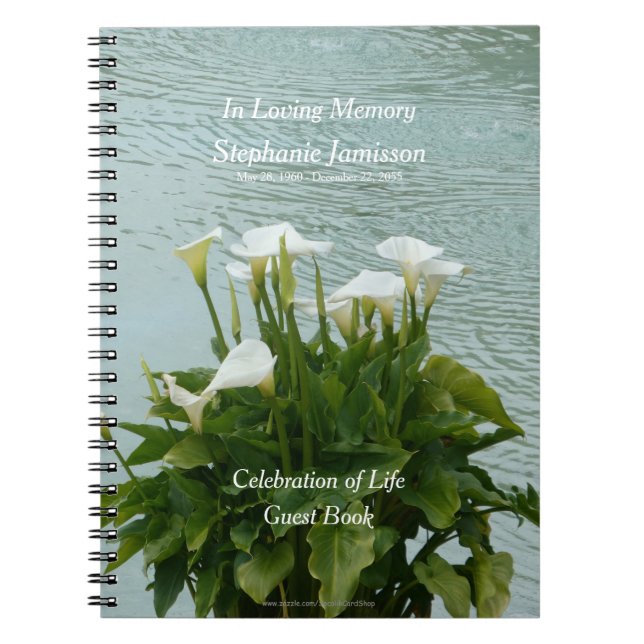 Carnet Celebration of Life Guest Book Calla Lilies Floral (Devant)