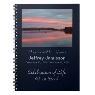 Carnet Celebration of Life Guest Book Fisherman at Sunset