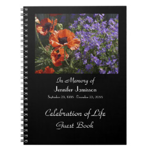 Carnet Celebration of Life Guest Book, Orange Poppies