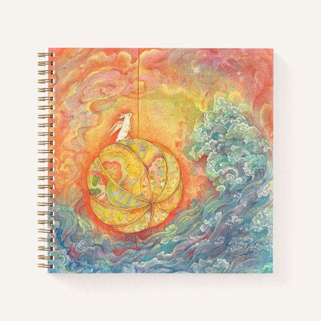 Carnet Celestial Orb: Winged Hare on Silken Brocade (Devant)