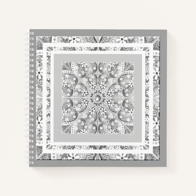 Carnet Céramique gris dentelle (Devant)