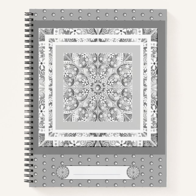 Carnet Céramique gris dentelle (Devant)
