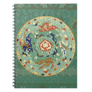 Carnet Cercle chinois antique bleu vert