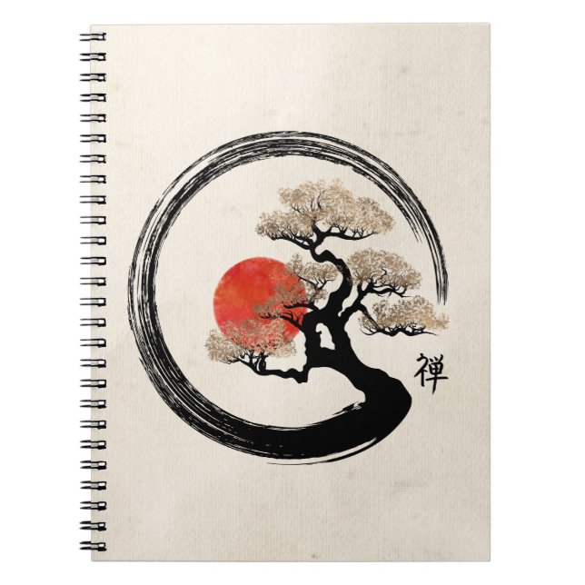 Carnet Cercle d'Enso et arbre de bonsaïs sur la toile (Devant)