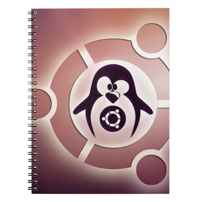 Carnet Cercle d'Ubuntu Linux de logo d'amis avec Tux (Devant)