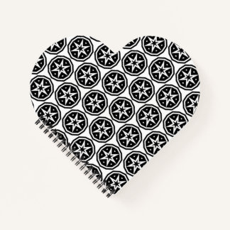 Carnet Cercle Stars motif noir blanc