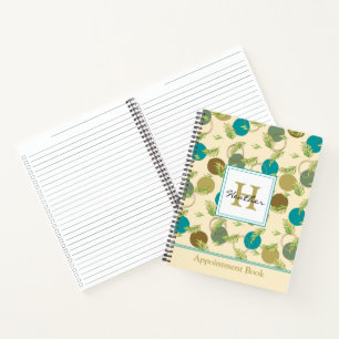 Carnet Cercles Abstraits et Feuilles Monogramme Rendez-vo