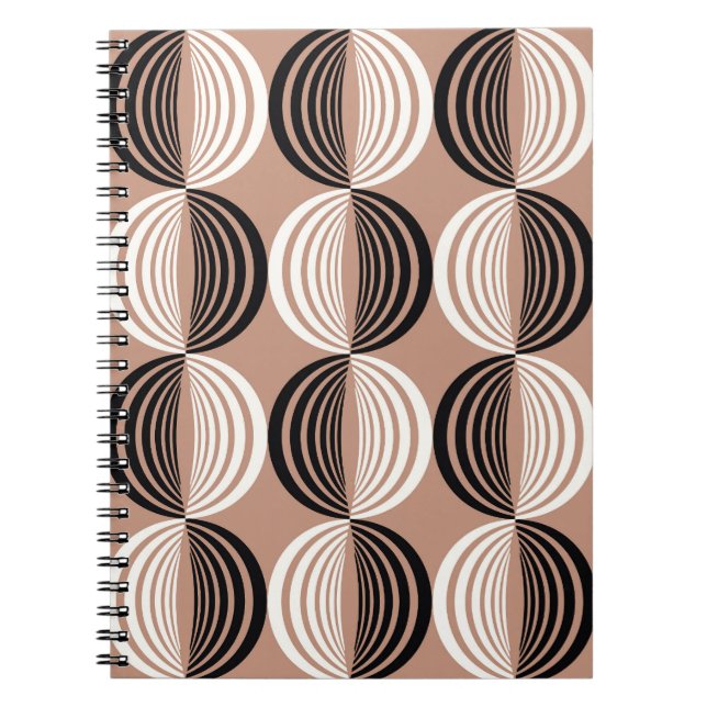 Carnet Cercles Brown géométriques Conception transparente (Devant)
