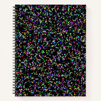 Carnet Cercles colorés bulles sur motif unique noir