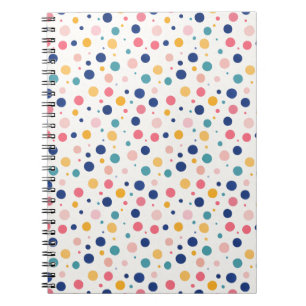Carnet cercles colorés motifs mignons pois