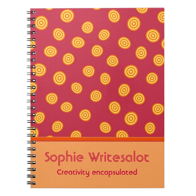 Carnet Cercles d'orange de canneberge mûre personnalisés (Devant)