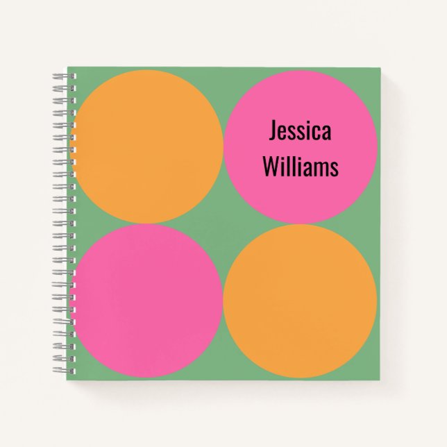 Carnet Cercles modernes du milieu du siècle Motif (Devant)