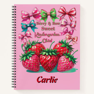 Carnet Cerise et Ruban Mignon Chic pour Maternelle
