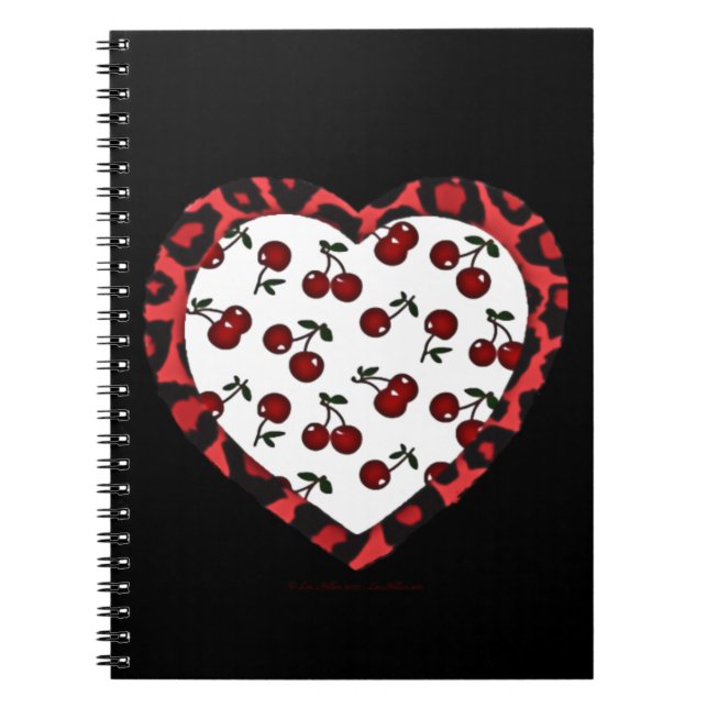 Carnet Cerises RAB Empreinte de léopard Heart Rockabilly (Devant)