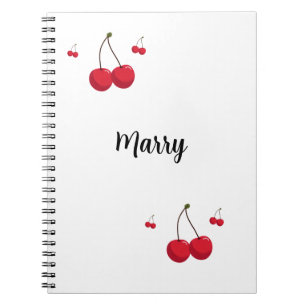 Carnet Cerises rouges sur mesure
