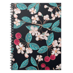 Carnet Cerises savoureuses et juteuses. Arrière - plan tr