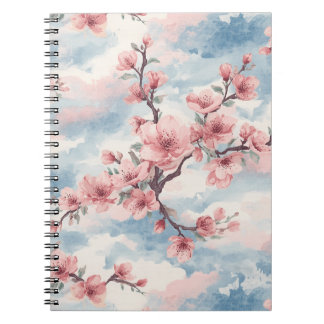 Carnet Cerisier Japonais Fleur de Cerisier Rose Bleu