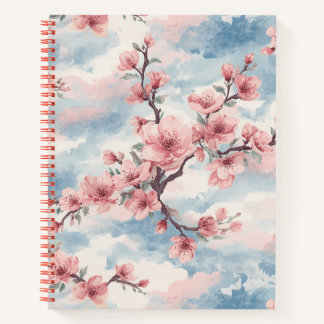 Carnet Cerisier Japonais Fleur de Cerisier Rose Bleu